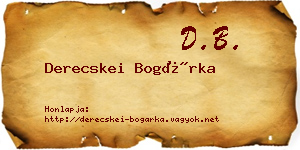 Derecskei Bogárka névjegykártya